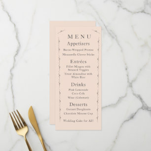 Simply Catholic Champagne Pink Wedding Menu