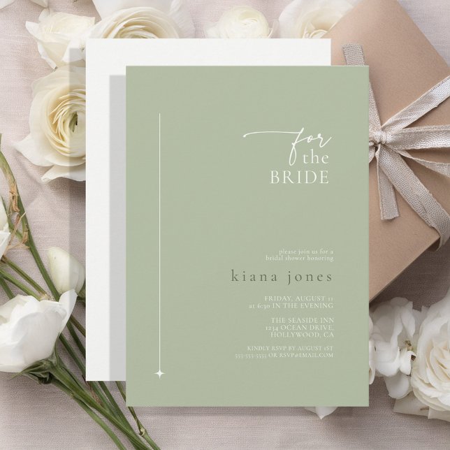 Simply Chic Bridal Shower Sage Green ID1046 Invitation (Creator Uploaded)