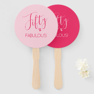 Simply Chic Fifty & FABULOUS! Pink 50th Birthday Hand Fan