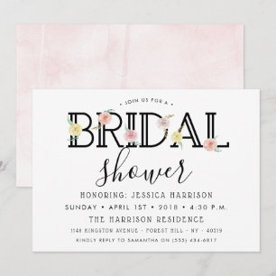 Simply Chic Floral Garden Bridal Shower Invitation
