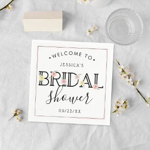 Simply Chic Floral Garden Bridal Shower Napkin