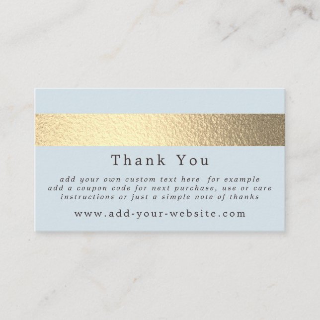 Simply Chic Gold Foil Stripe Minimalist Thank You Business Card (Front)