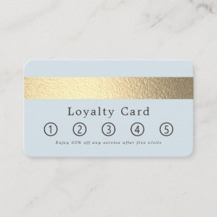 Simply Chic Gold Foil Stripe On Powder Blue Loyalty Card