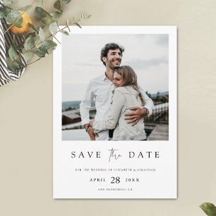 Simply Chic Minimalist Save the Date with Photo