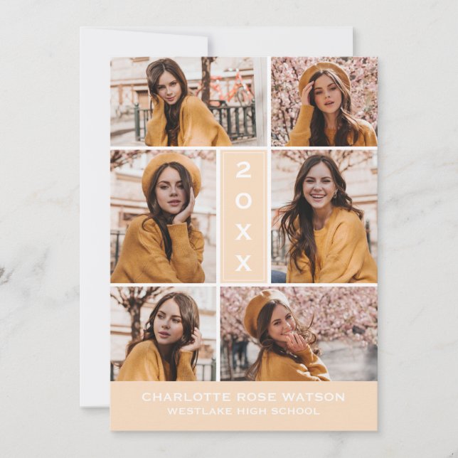 SIMPLY CHIC PHOTO COLLAGE GRADUATION INVITATION (Front)