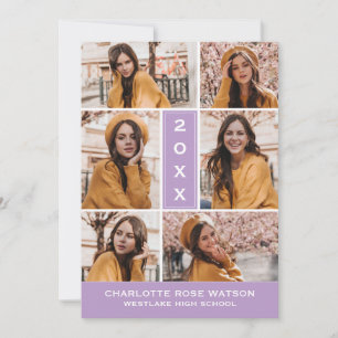 SIMPLY CHIC PHOTO COLLAGE GRADUATION INVITATION