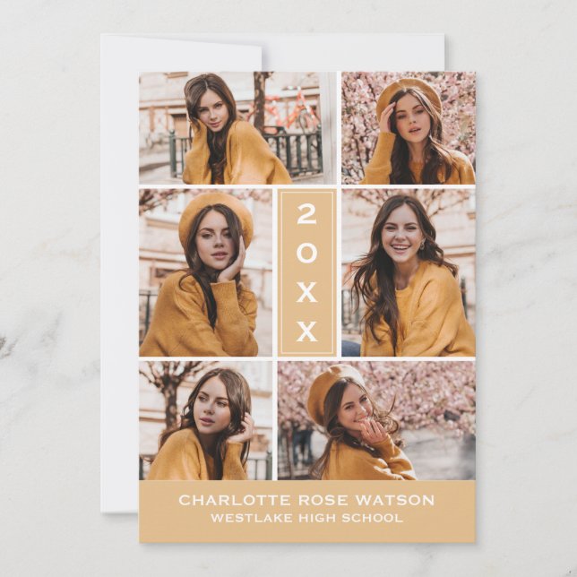 SIMPLY CHIC PHOTO COLLAGE GRADUATION INVITATION (Front)