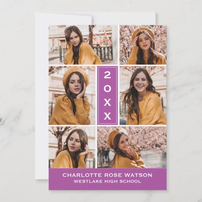 SIMPLY CHIC PHOTO COLLAGE GRADUATION INVITATION (Front)
