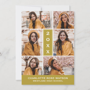 SIMPLY CHIC PHOTO COLLAGE GRADUATION INVITATION