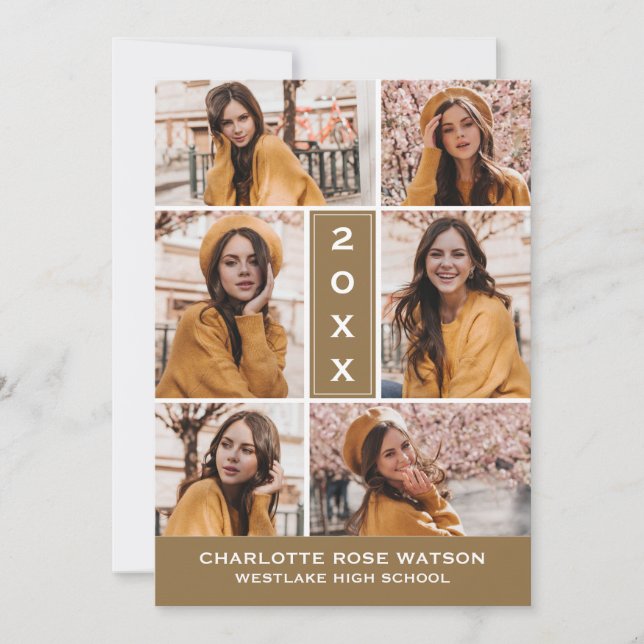 SIMPLY CHIC PHOTO COLLAGE GRADUATION INVITATION (Front)