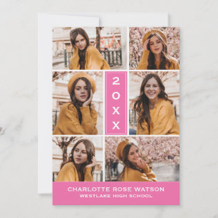 SIMPLY CHIC PHOTO COLLAGE GRADUATION INVITATION