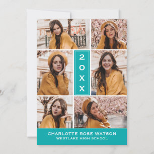 SIMPLY CHIC PHOTO COLLAGE GRADUATION INVITATION