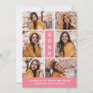 SIMPLY CHIC PHOTO COLLAGE GRADUATION INVITATION