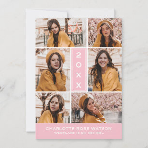 SIMPLY CHIC PHOTO COLLAGE GRADUATION INVITATION