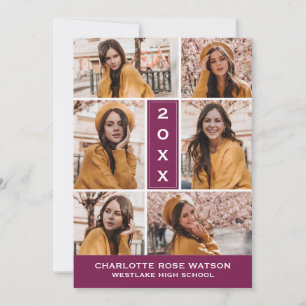 SIMPLY CHIC PHOTO COLLAGE GRADUATION INVITATION