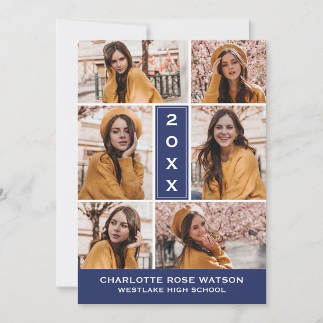 SIMPLY CHIC PHOTO COLLAGE GRADUATION INVITATION (Front)