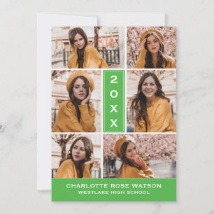 SIMPLY CHIC PHOTO COLLAGE GRADUATION INVITATION