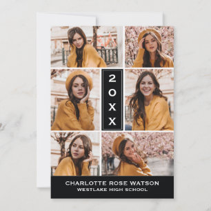 SIMPLY CHIC PHOTO COLLAGE GRADUATION INVITATION