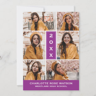 SIMPLY CHIC PHOTO COLLAGE GRADUATION INVITATION