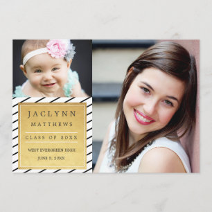 Simply Chic Photo Graduation Announcement / Gold