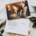 Simply Chic Script Wedding Photo Thank You Postcard<br><div class="desc">Simply Chic Script Wedding Photo Thank You Postcard. For further customisation,  please click the "customise further" link and use our design tool to modify this template.</div>