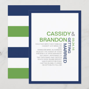 Simply Chic Wedding Invitations / Navy Lime
