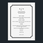 Simply Chic Wedding Menu Card<br><div class="desc">This Simply Chic menu card design instantly adds a modern,  elegant touch to your tabletop. Available in a variety of colours. Custom colours available upon request.</div>