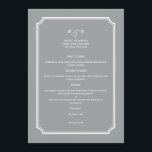 Simply Chic Wedding Menu Card<br><div class="desc">This Simply Chic menu card design instantly adds a modern,  elegant touch to your tabletop. Available in a variety of colours. Custom colours available upon request.</div>