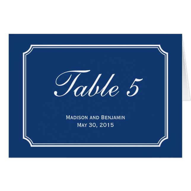 Simply Chic Wedding Table Number Card (Front Horizontal)