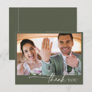Simply Chic Wedding Thank You Moss Green ID1046 Card