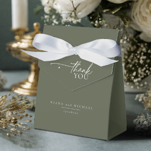 Simply Chic Wedding Thank You Moss Green ID1046 Favour Box