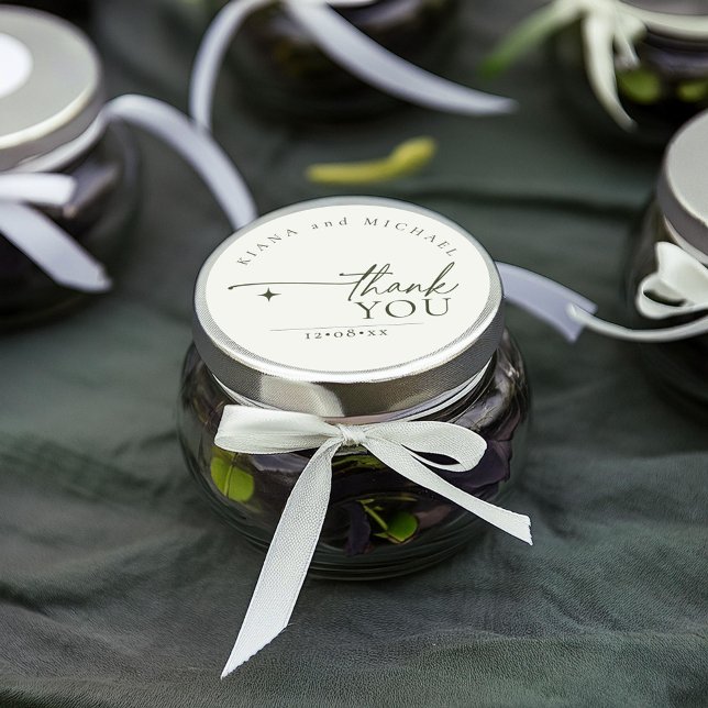 Simply Chic Wedding Thank You Pearl White ID1046 Classic Round Sticker (Creator Uploaded)