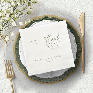 Simply Chic Wedding Thank You Pearl White ID1046 Napkin