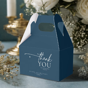 Simply Chic Wedding Thank You Prussian Blu ID1046 Favour Box