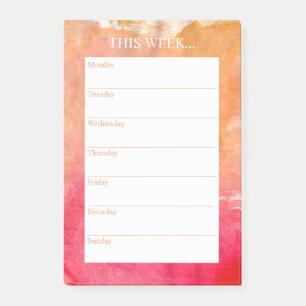 Simply Chic Weekly Planner   Watercolor Sunset Post-it Notes