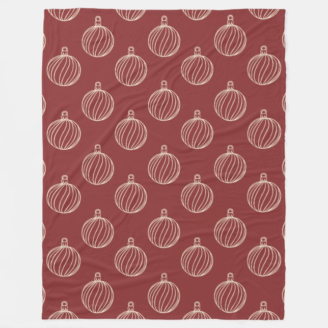 Simply Christmas Collection - Bauble Fleece Blanket (Front)