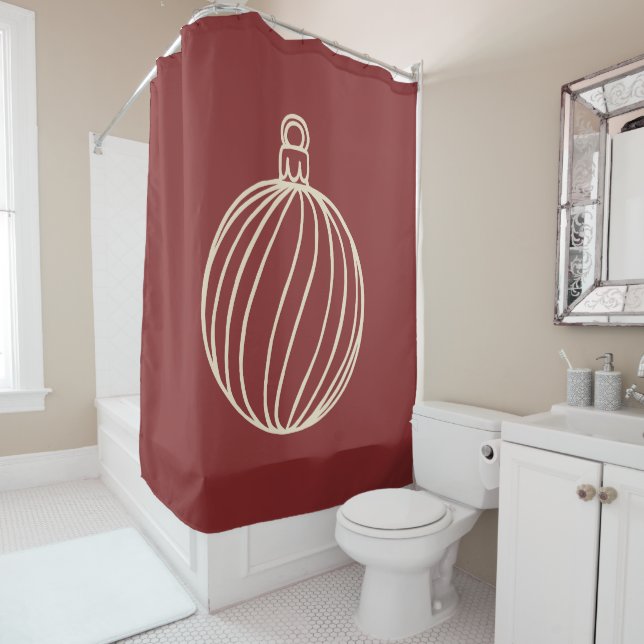 Simply Christmas Collection - Bauble Shower Curtain (In Situ)