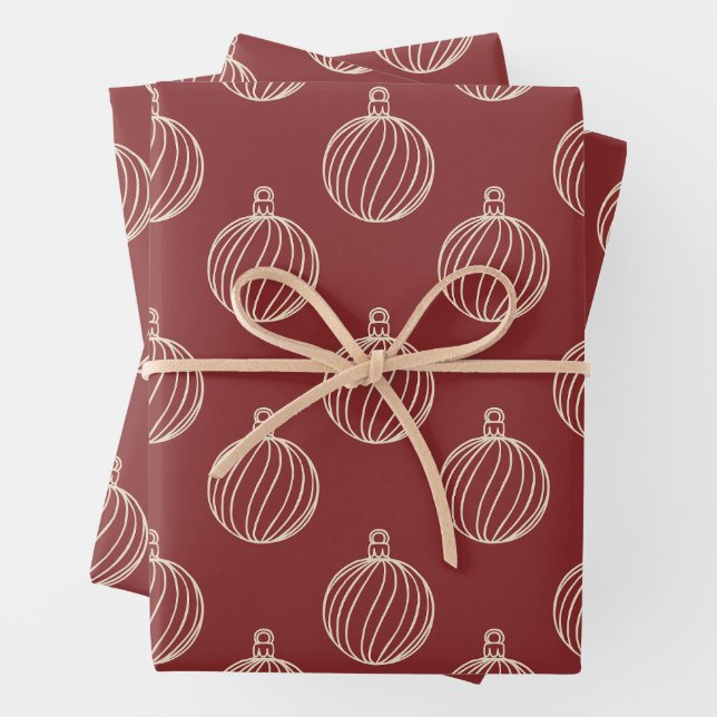 Simply Christmas Collection - Bauble Wrapping Paper Sheet (In situ)