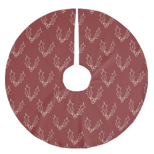 Simply Christmas Collection - Holly Brushed Polyester Tree Skirt