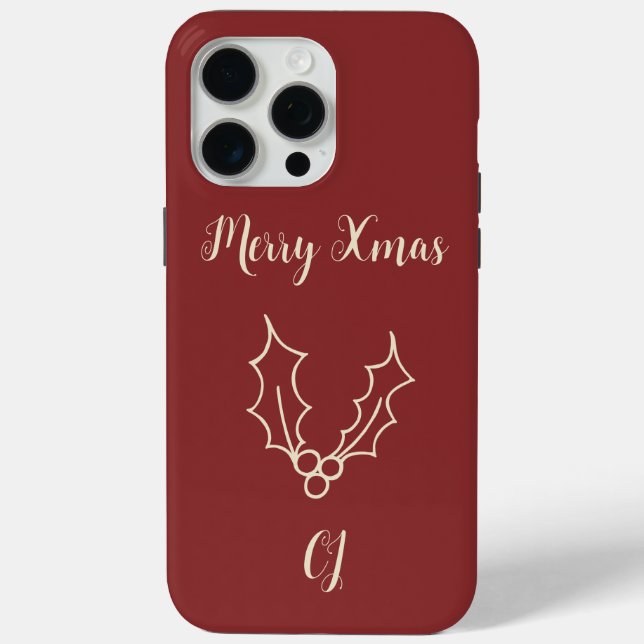 Simply Christmas Collection - Holly Case-Mate iPhone Case (Back)