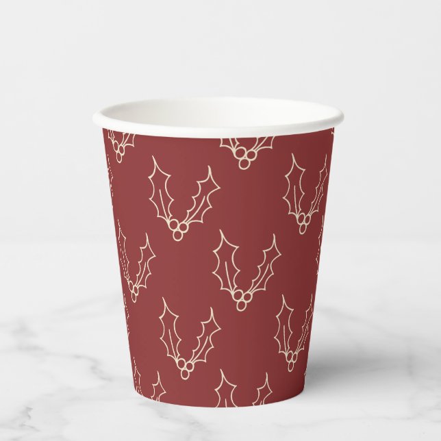 Simply Christmas Collection - Holly Paper Cups (Front)