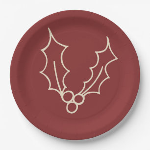 Simply Christmas Collection - Holly Paper Plate
