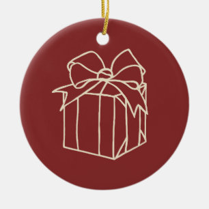 Simply Christmas Collection - Present Ceramic Tree Decoration
