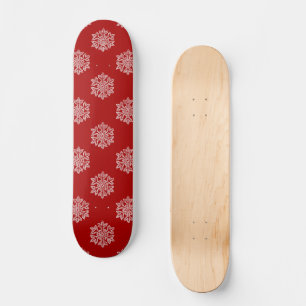 Simply Christmas Collection Red & White Snowflake Skateboard