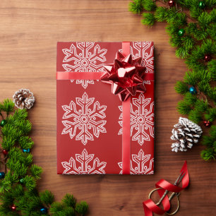 Simply Christmas Collection Red & White Snowflake Wrapping Paper