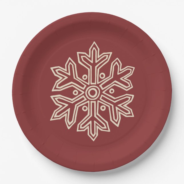 Simply Christmas Collection - Snowflake Paper Plate (Front)