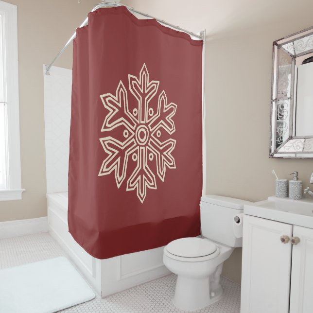 Simply Christmas Collection - Snowflake Shower Curtain (In Situ)