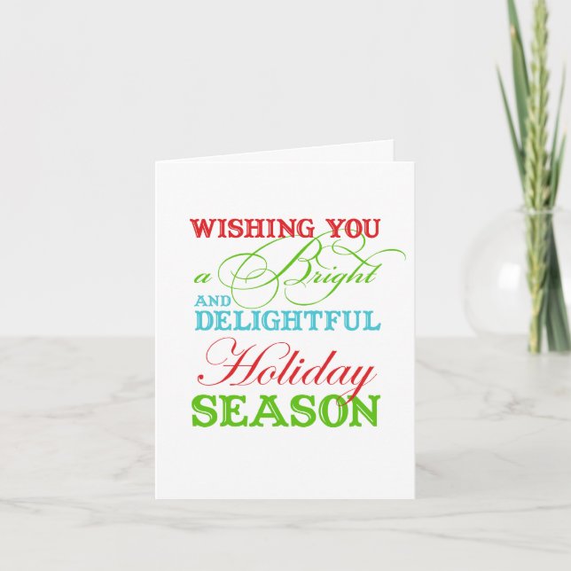 Simply Christmas greeting corporate business logo Holiday Card (Front)