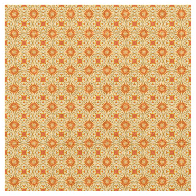 Simply Citrus Lemon Slices Floral Tiled Pattern Fabric (Close Up)