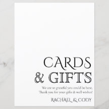Simply Classic Cards & Gift Table Sign